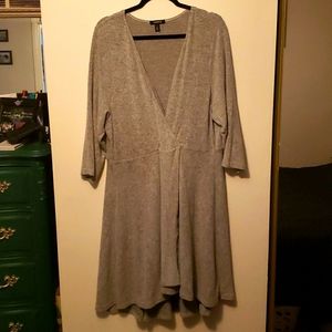 Faux Wrap Sweater Dress